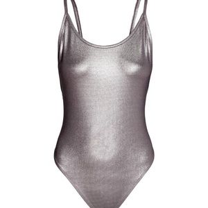 H&M Coachella Silver bodysuit